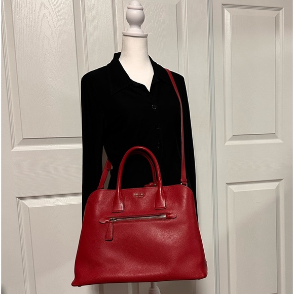 PRADA Saffiano Leather Red Handbag - Picture 2 of 10